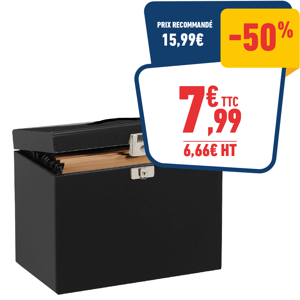 CLASSEUR MÉNAGER EN MÉTAL 5 DOSSIERS SUSPENDUS - 36,5 x 28 x 22 CM