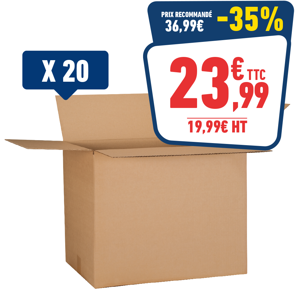 20 CARTONS CAISSES AMERICAINES 60CM X 40CM X 40CM 