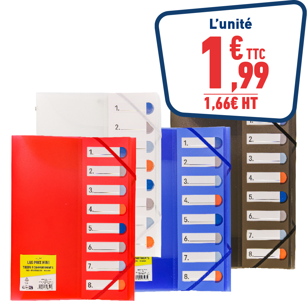 TRIEUR A4 8 COMPARTIMENTS PRIX MINI