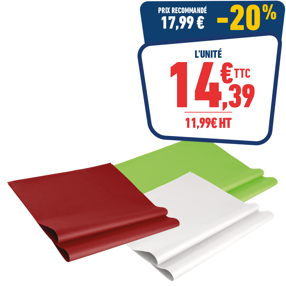240 FEUILLES PAPIER SOIE 50 X 75 CM - BLANC