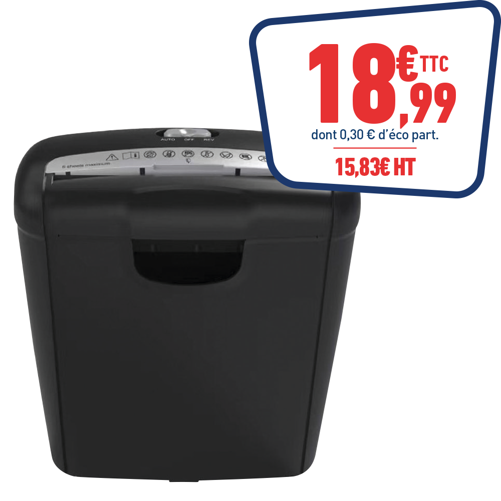 DESTRUCTEUR DE DOCUMENTS CORBEILLE 10L