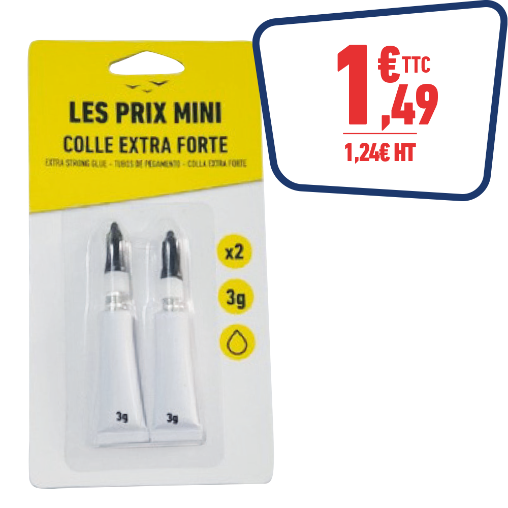 2 TUBES DE COLLE EXTRA FORTE