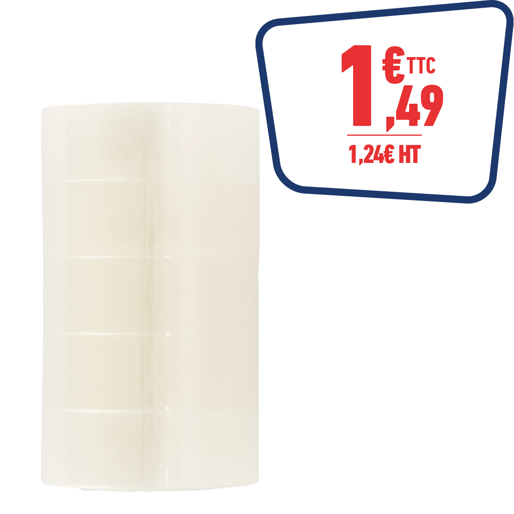 5 RUBANS ADHESIFS - 18MMX33M