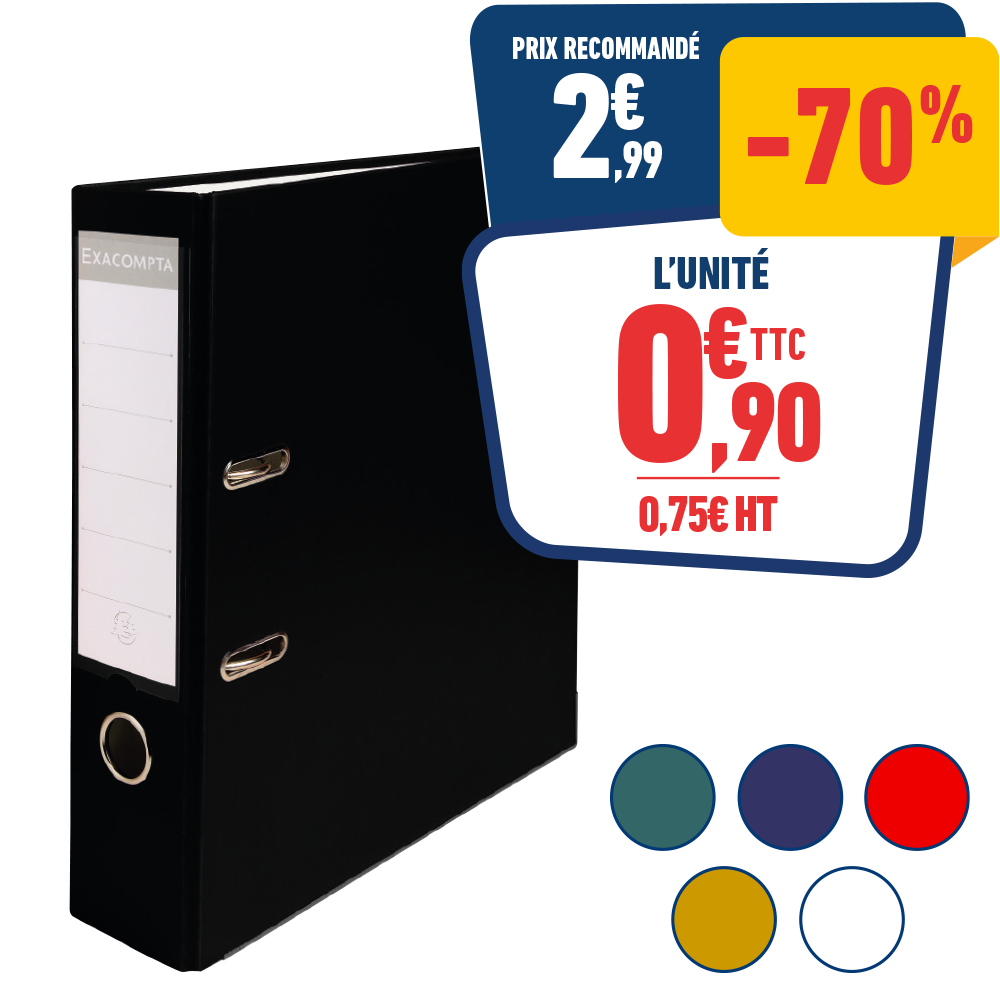 CLASSEUR À LEVIER DOS 80 MM - A4