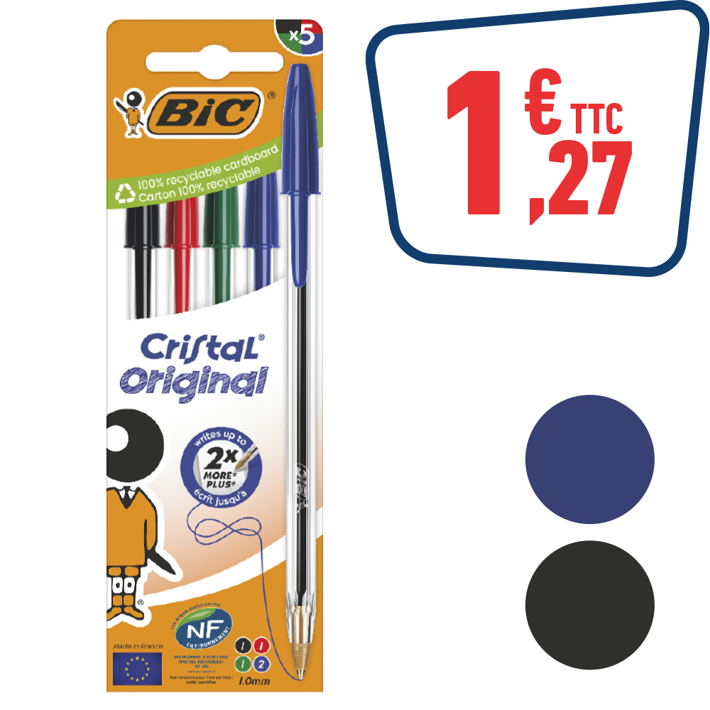 5 STYLOS BILLE CRISTAL