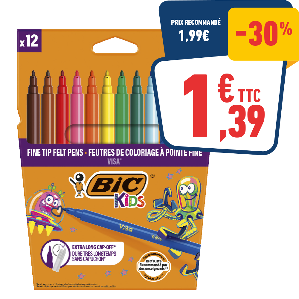 12 FEUTRES VISA BIC