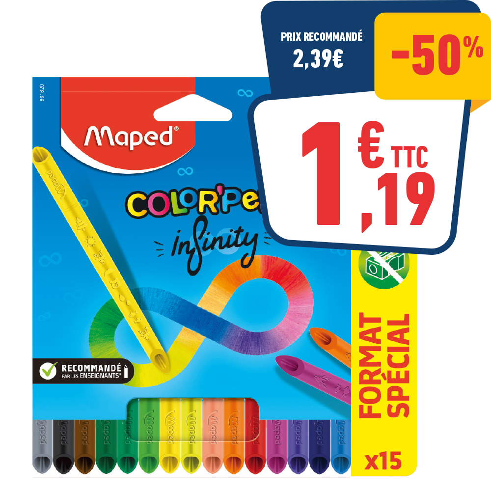 15 CRAYONS COLOR'PEPS INFINITY