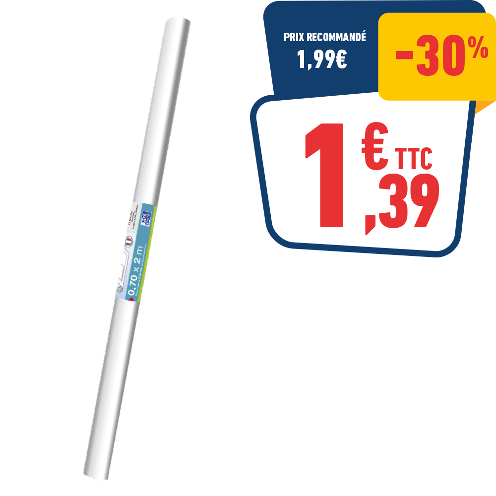 ROULEAU COUVRE-LIVRES PVC 70 CM X 2M