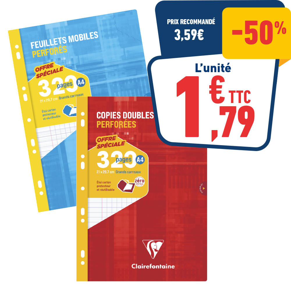 FEUILLES SIMPLES OU COPIES DOUBLES 320 PAGES