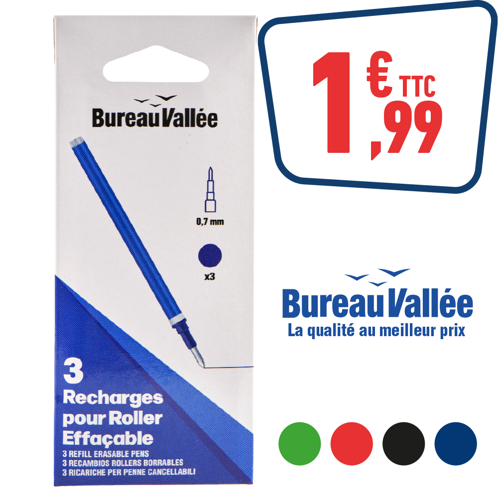 3 RECHARGES ROLLERS