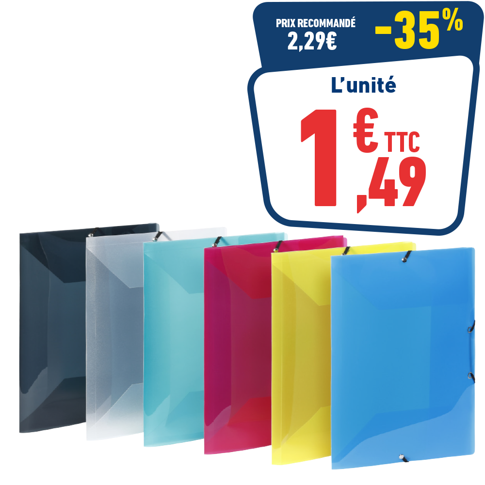 CHEMISE À ÉLASTIQUES «PROPYGLASS» A4 - 3 RABATS