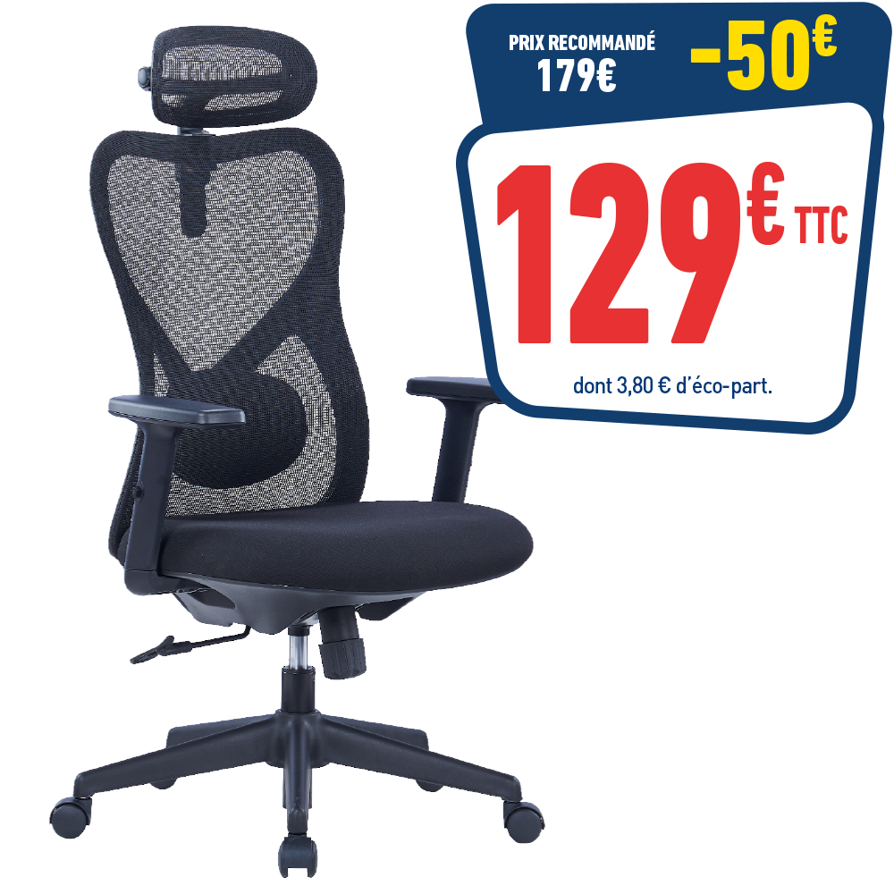 FAUTEUIL DE BUREAU SUN NOIR