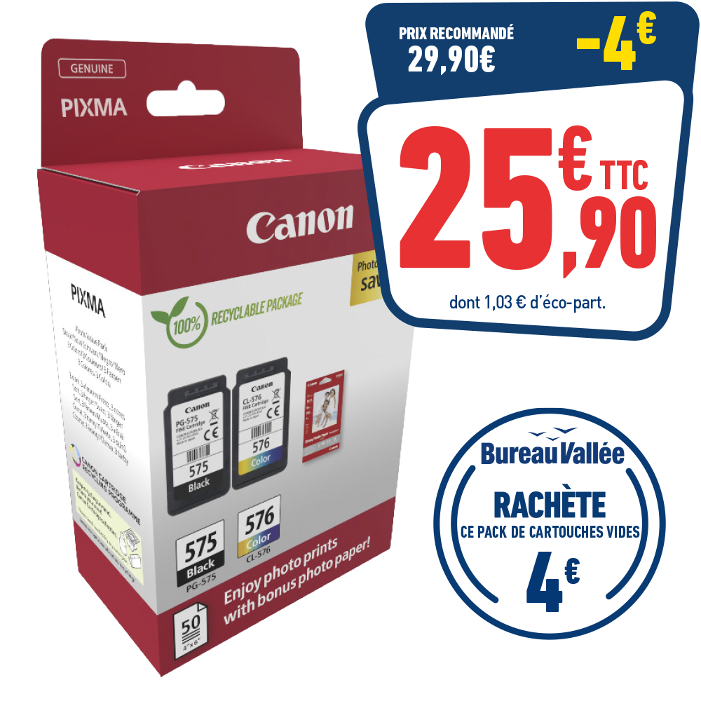PACK DE 2 CARTOUCHES CANON PG-575 / CL-576