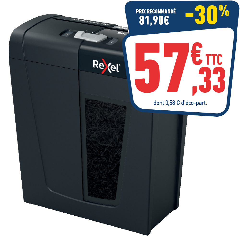 DESTRUCTEUR DE DOCUMENTS COUPE CROISÉE REXEL SECURE X8