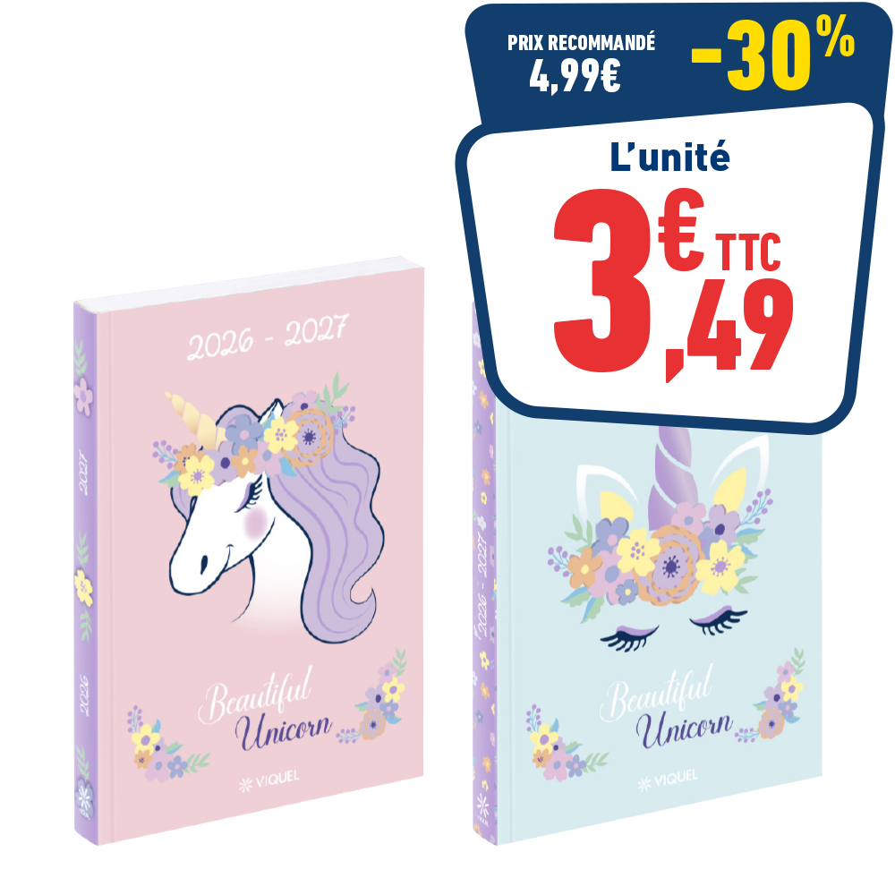 AGENDA SCOLAIRE LICORNE