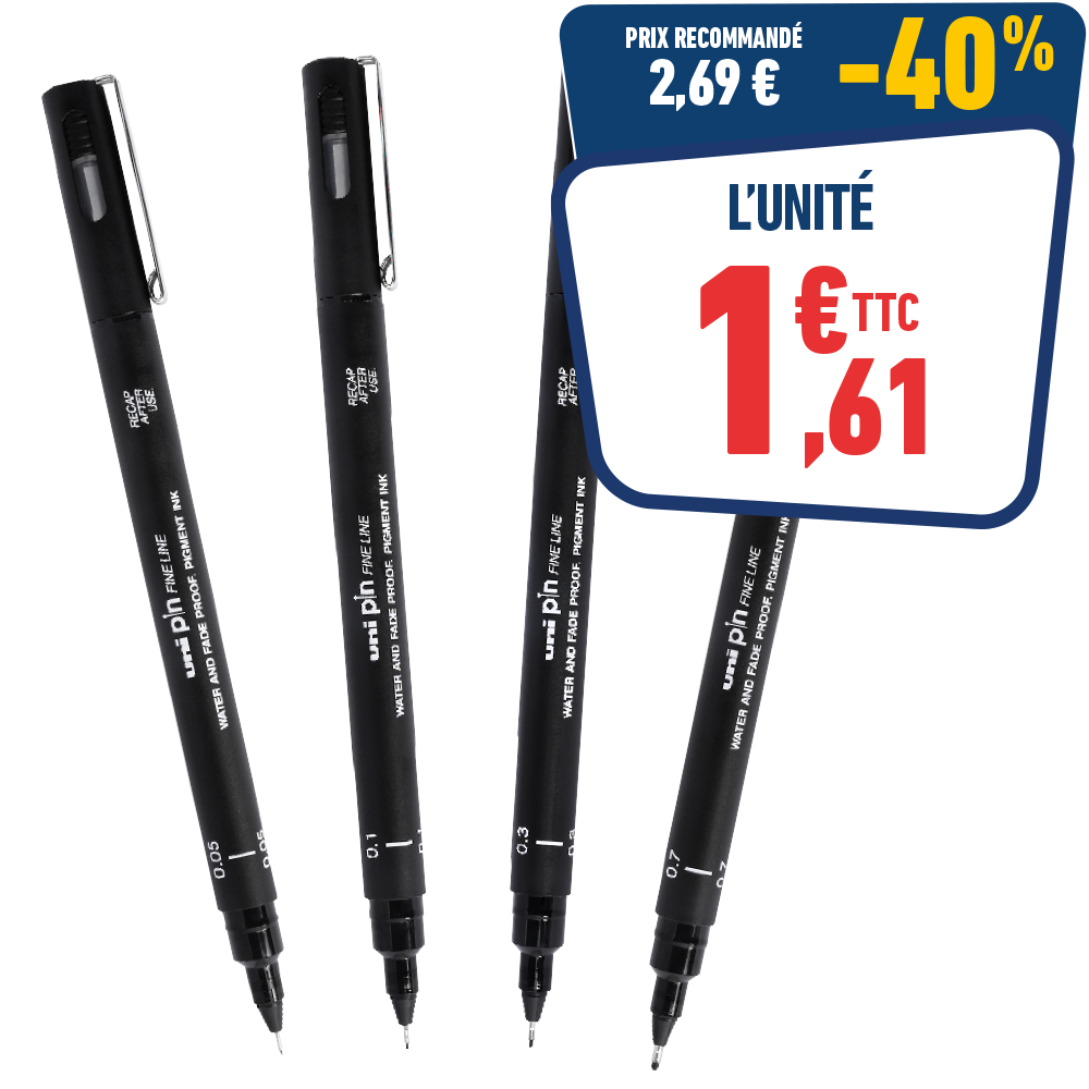FEUTRE TECHNIQUE POINTE CALIBRÉE NOIRE