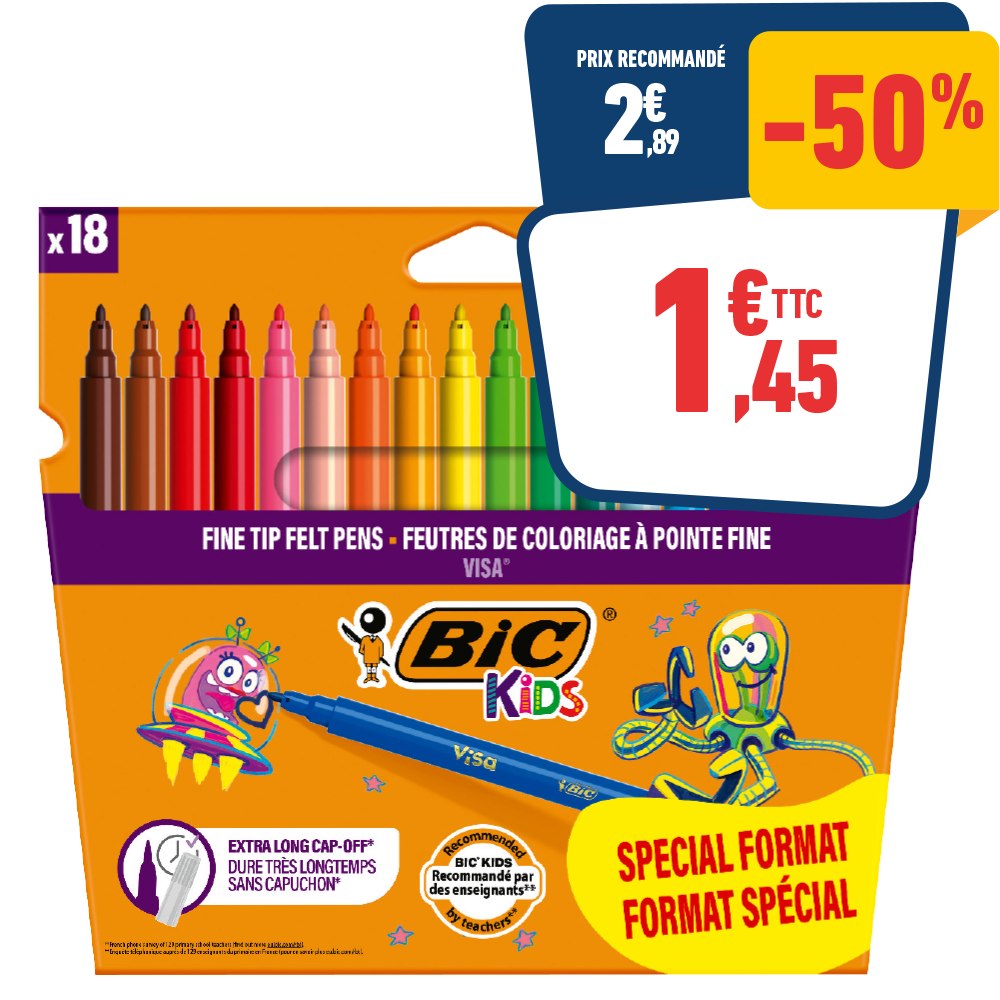 18 FEUTRES KIDS VISA