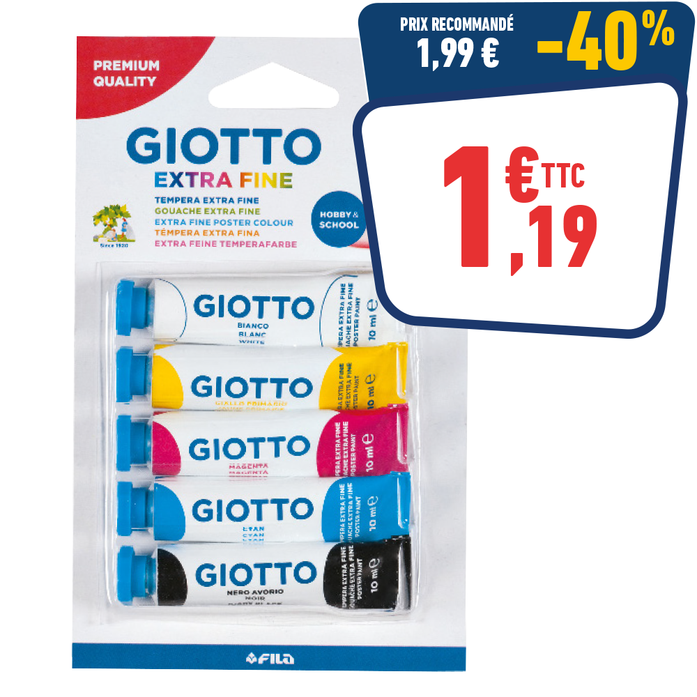 LOT DE 5 TUBES DE GOUACHE 10 ML