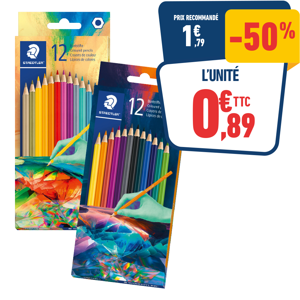 12 CRAYONS DE COULEURS
