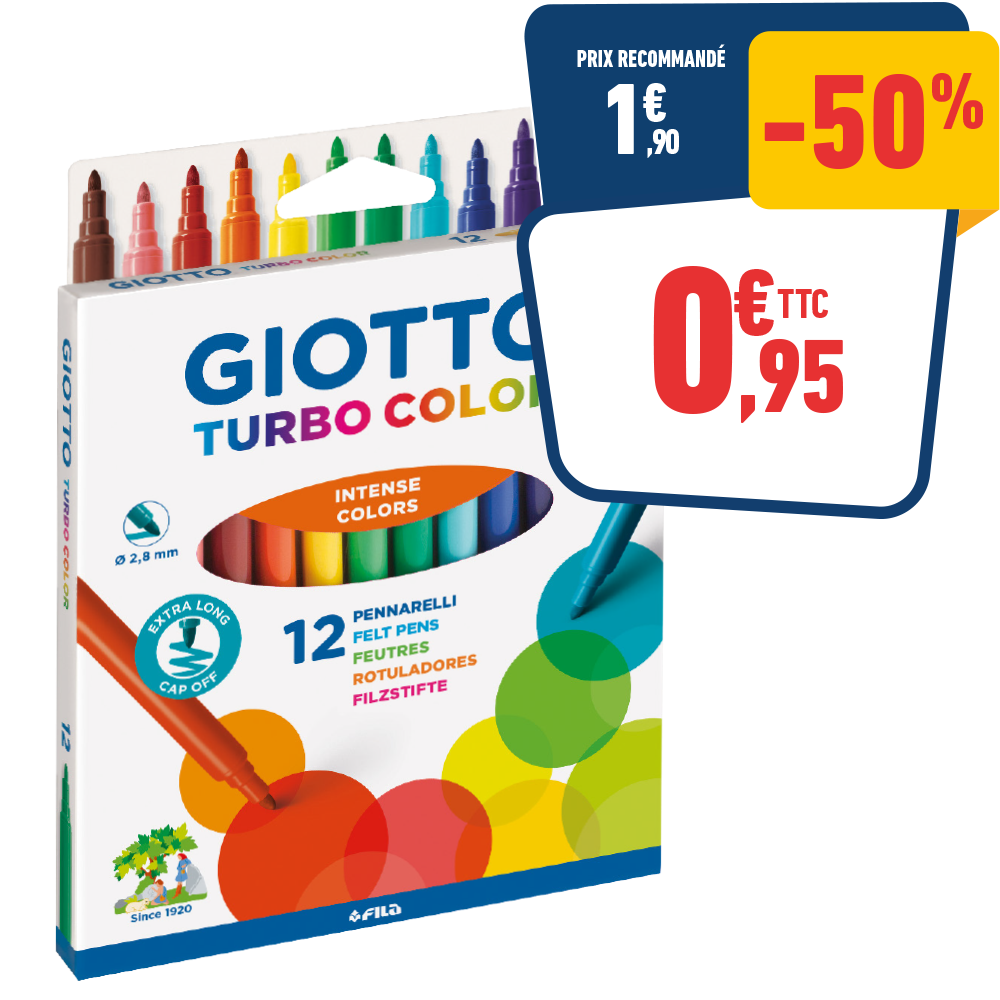 12 FEUTRES TURBO COLOR
