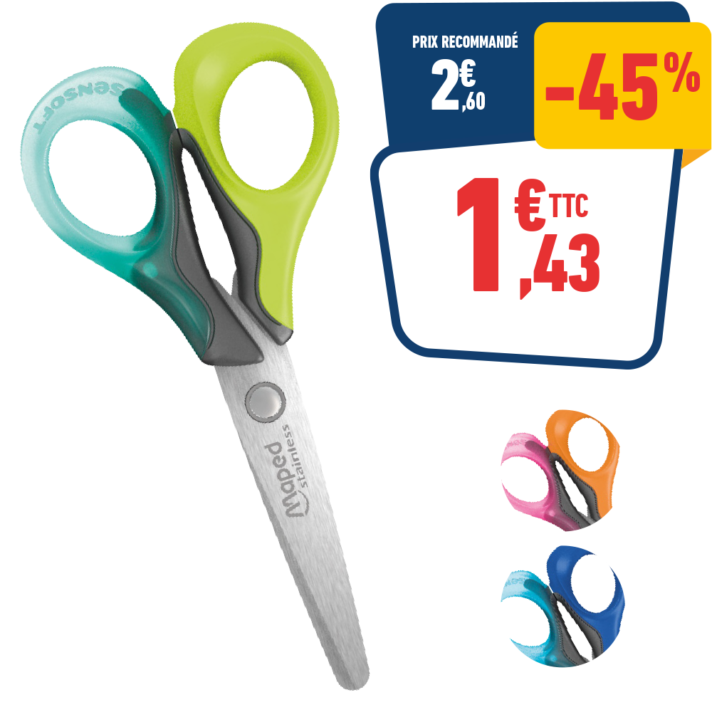 CISEAUX RONDS SENSOFT 3D 13 CM