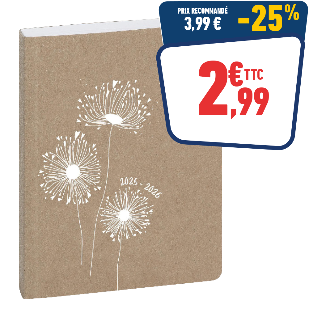 AGENDA SCOLAIRE KRAFT GREEN