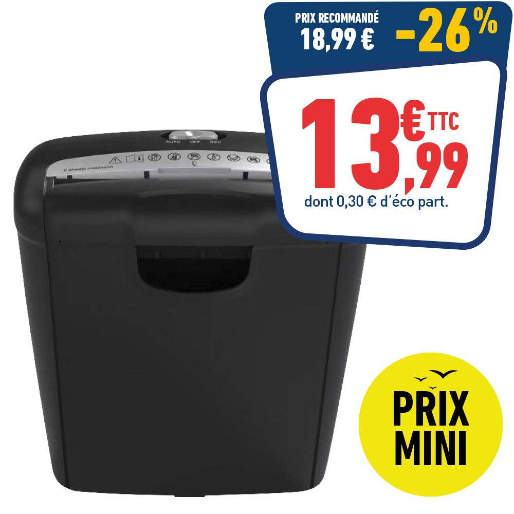 DESTRUCTEUR DE DOCUMENTS LES PRIX MINI