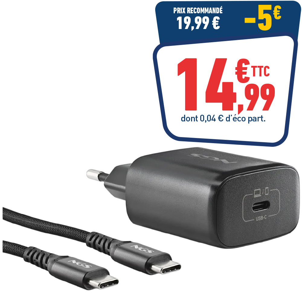 CHARGEUR SECTEUR GAN USB-C