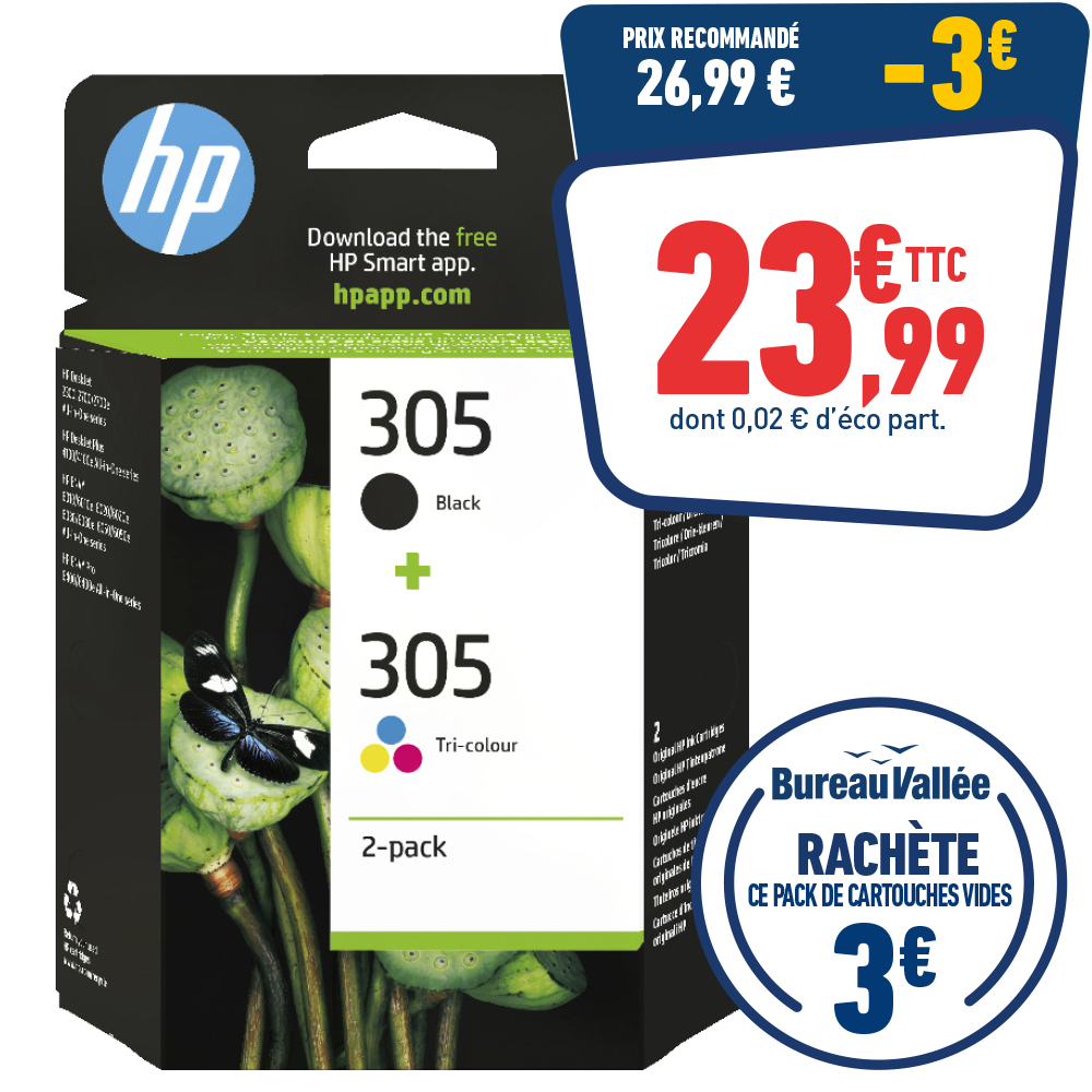 PACK DE 2 CARTOUCHES HP 305