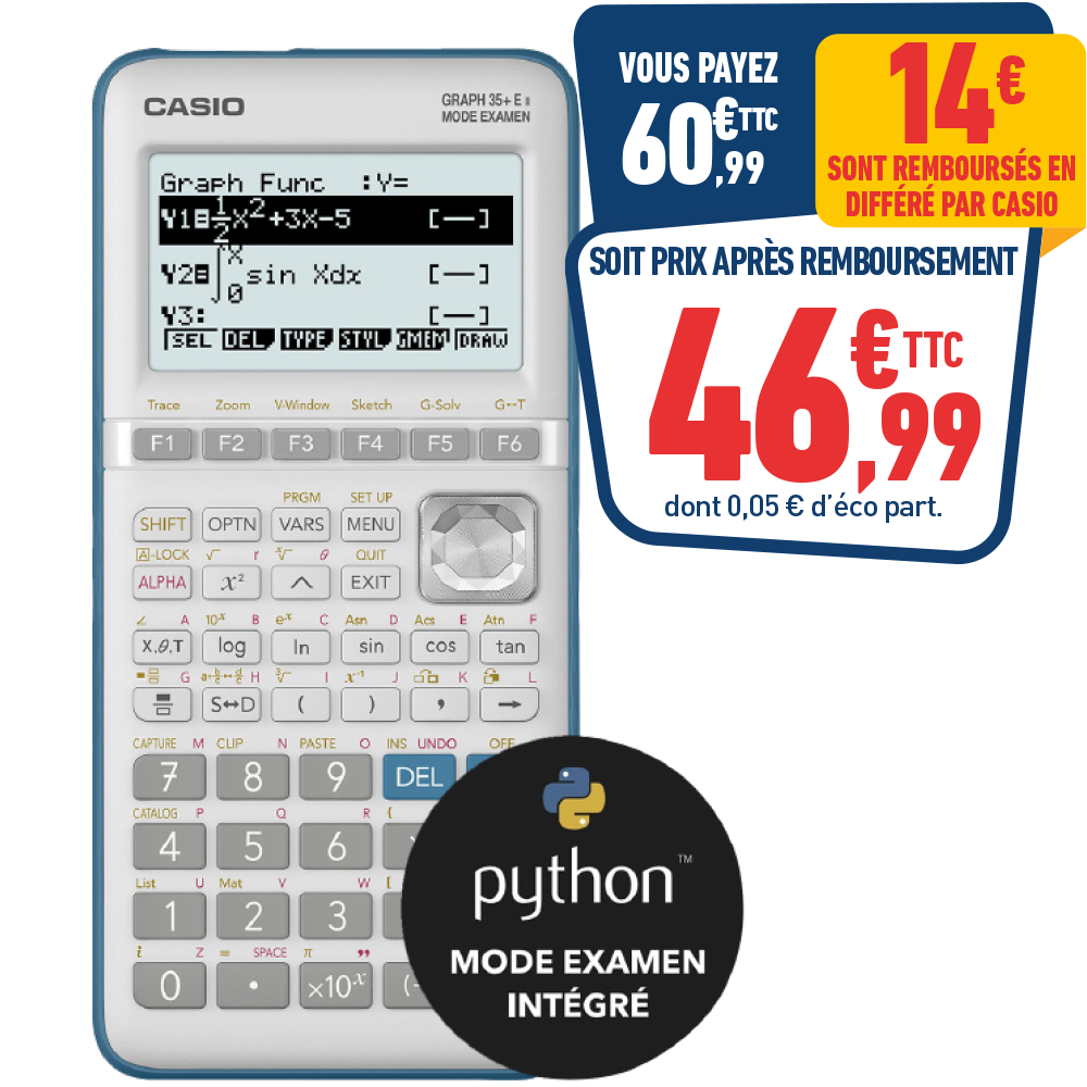 CALCULATRICE CASIO GRAPH 35+E II PYTHON