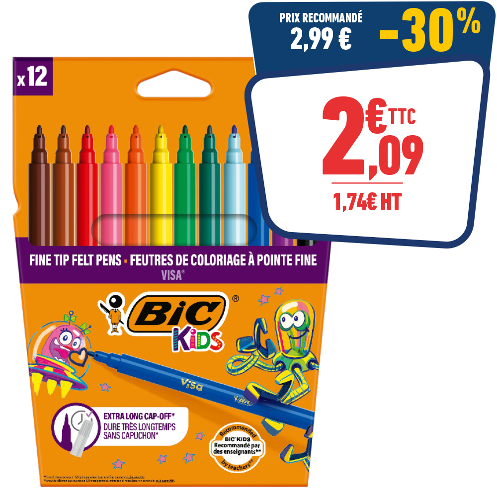 12 FEUTRES VISA BIC