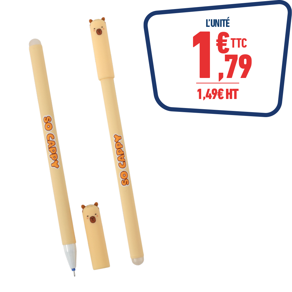 Stylo effaçable avec capuchon CAPYBARA