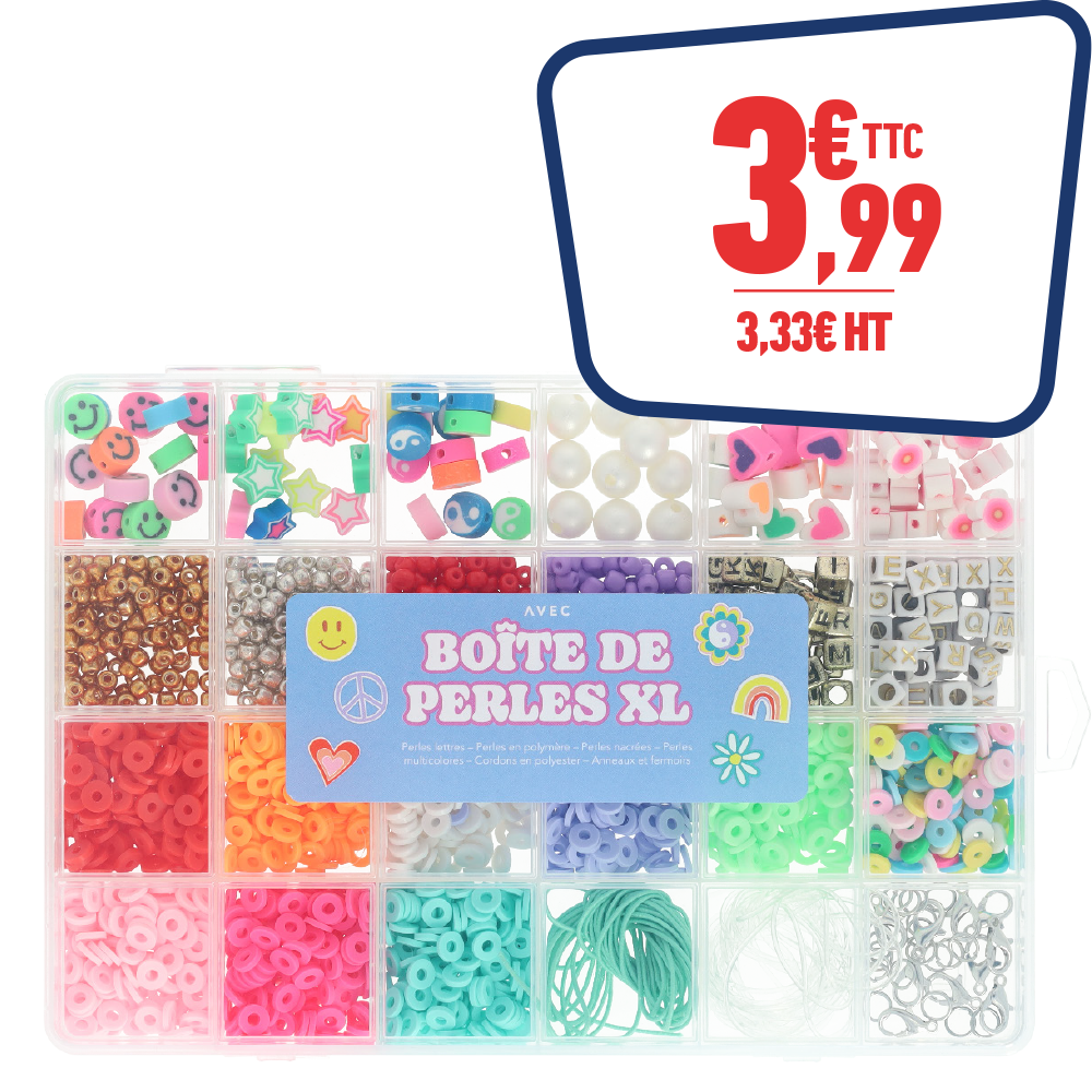 BOITE DE PERLES XL - 24 COMPARTIMENTS
