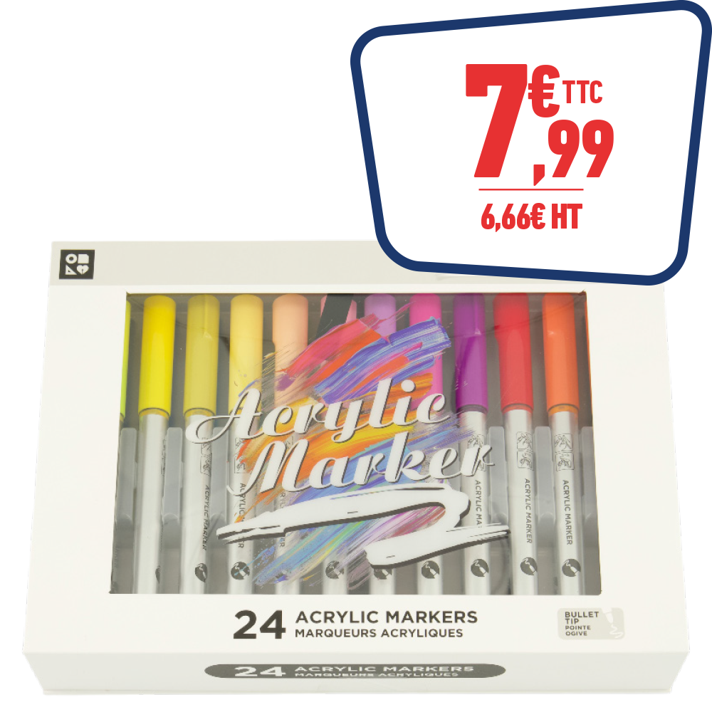 LOT 24 MARQUEURS ACRYLIQUE