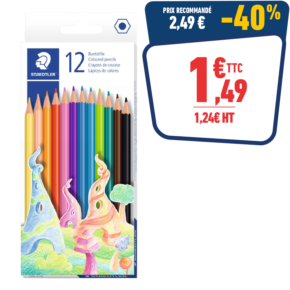 12 CRAYONS DE COULEURS