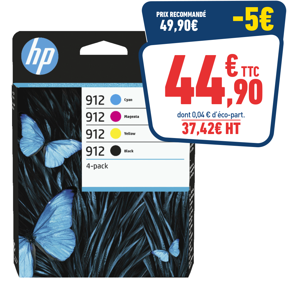 PACK DE 4 CARTOUCHES D'ENCRE HP 912