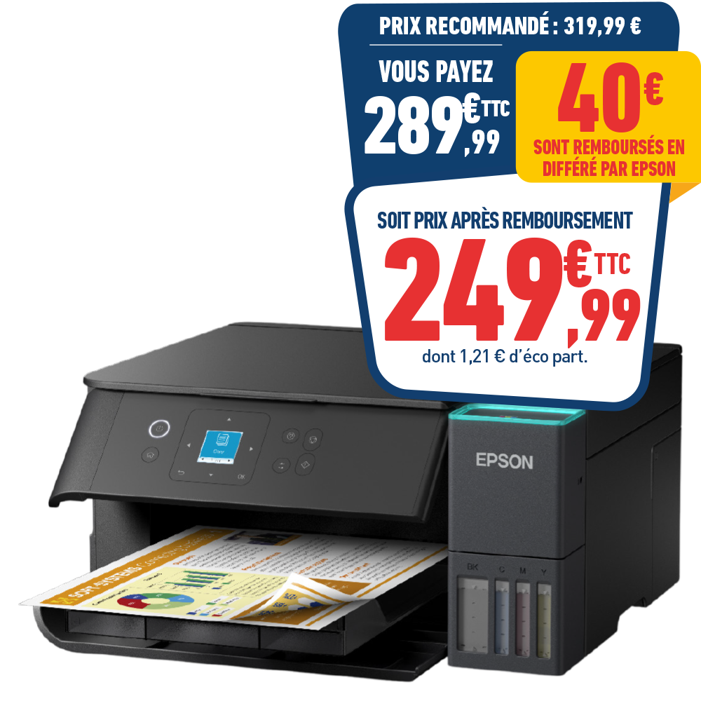 IMPRIMANTE MULTIFONCTION JET D'ENCRE EPSON ECOTANK ET-2950