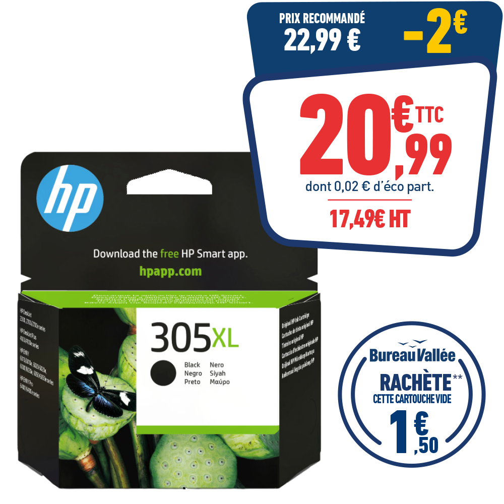 CARTOUCHE D'ENCRE HP 305XL NOIRE
