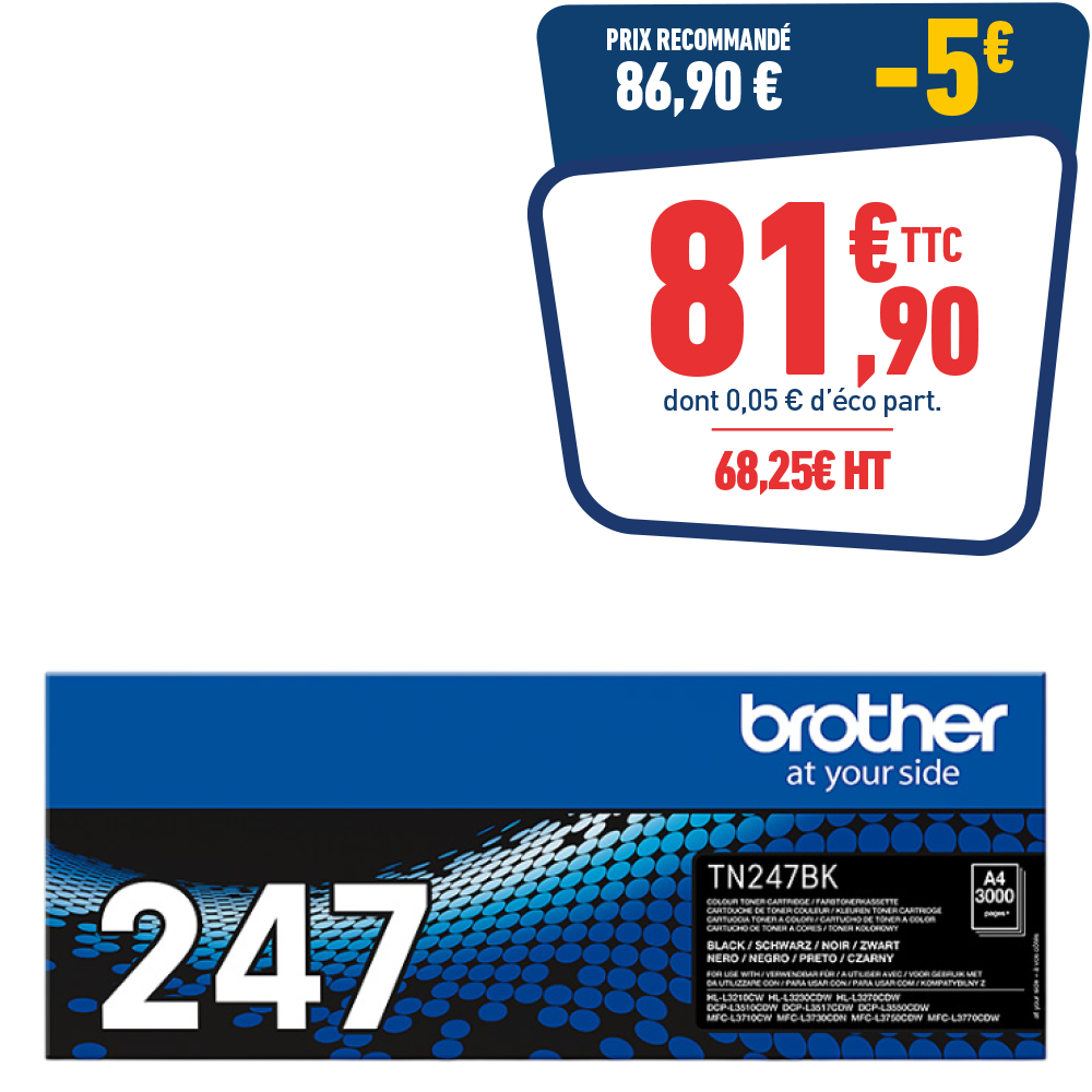 CARTOUCHE LASER BROTHER TN247 NOIRE