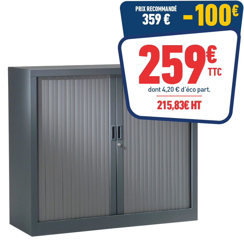 ARMOIRE BASSE MONOBLOC - H100 x L120 x P43 CM