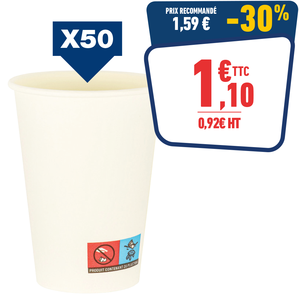 50 Gobelets carton 12 cl