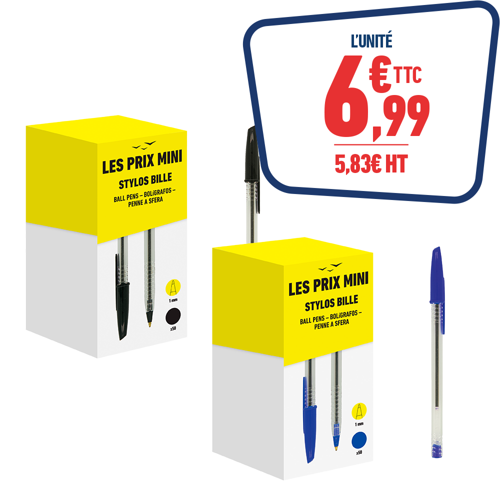 50 STYLOS BILLE - POINTE MOYENNE