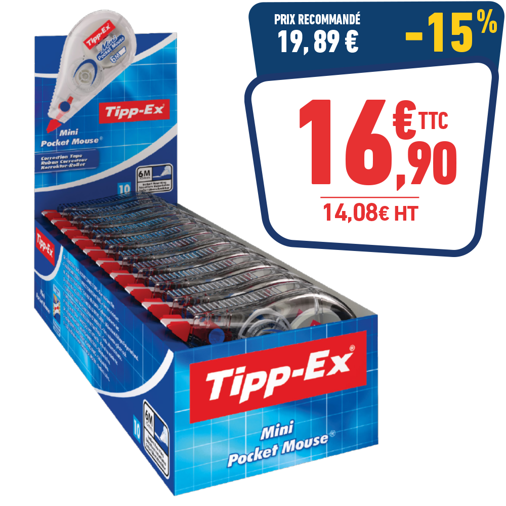 10 MINI CORRECTEURS POCKET MOUSE