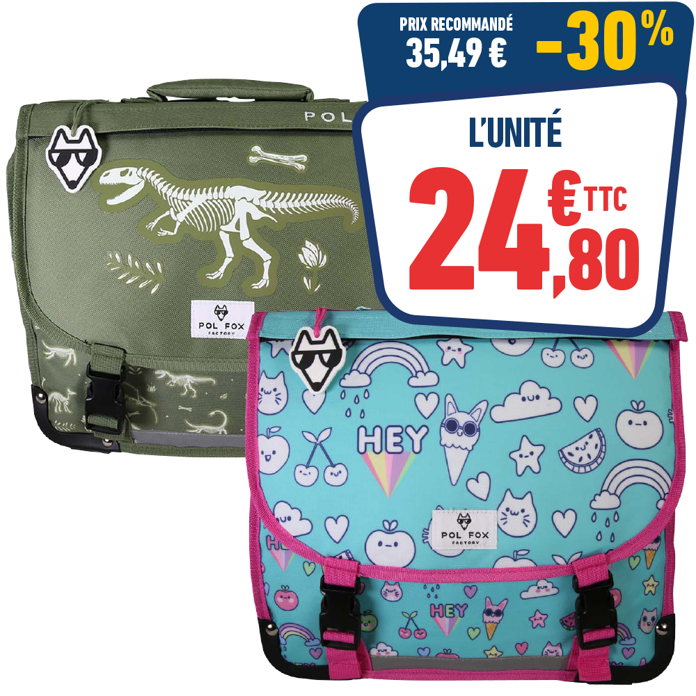 Cartable Jurassic et Kawai