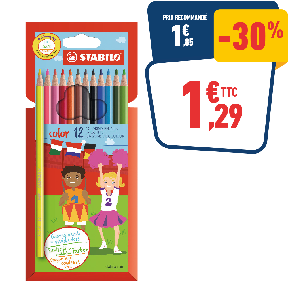 12 CRAYONS DE COULEURS