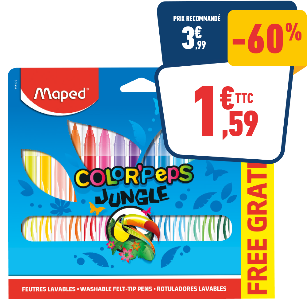 14 FEUTRES COLOR PEP'S JUNGLE + 4 GRATUITS