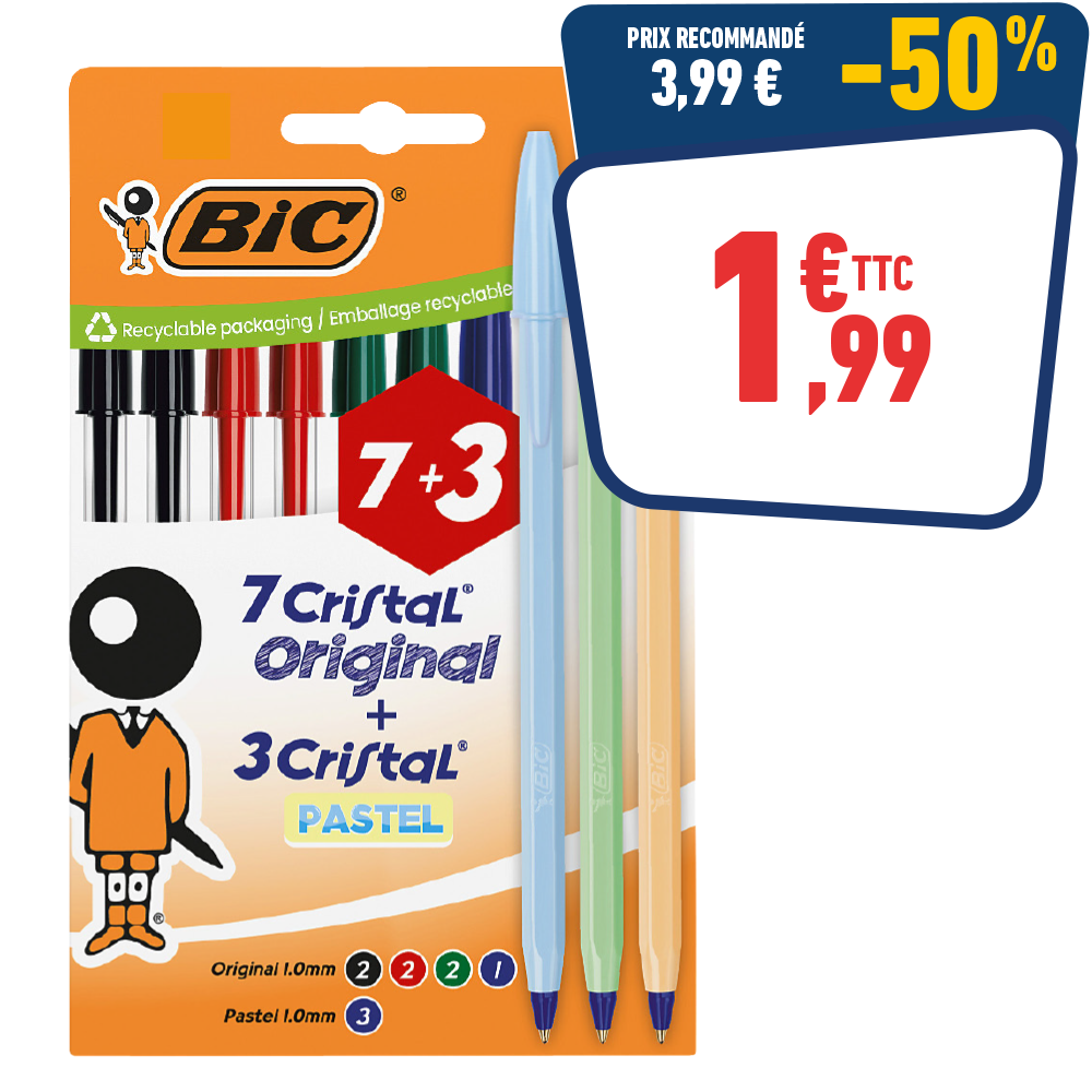 10 STYLOS BILLES CRISTAL
