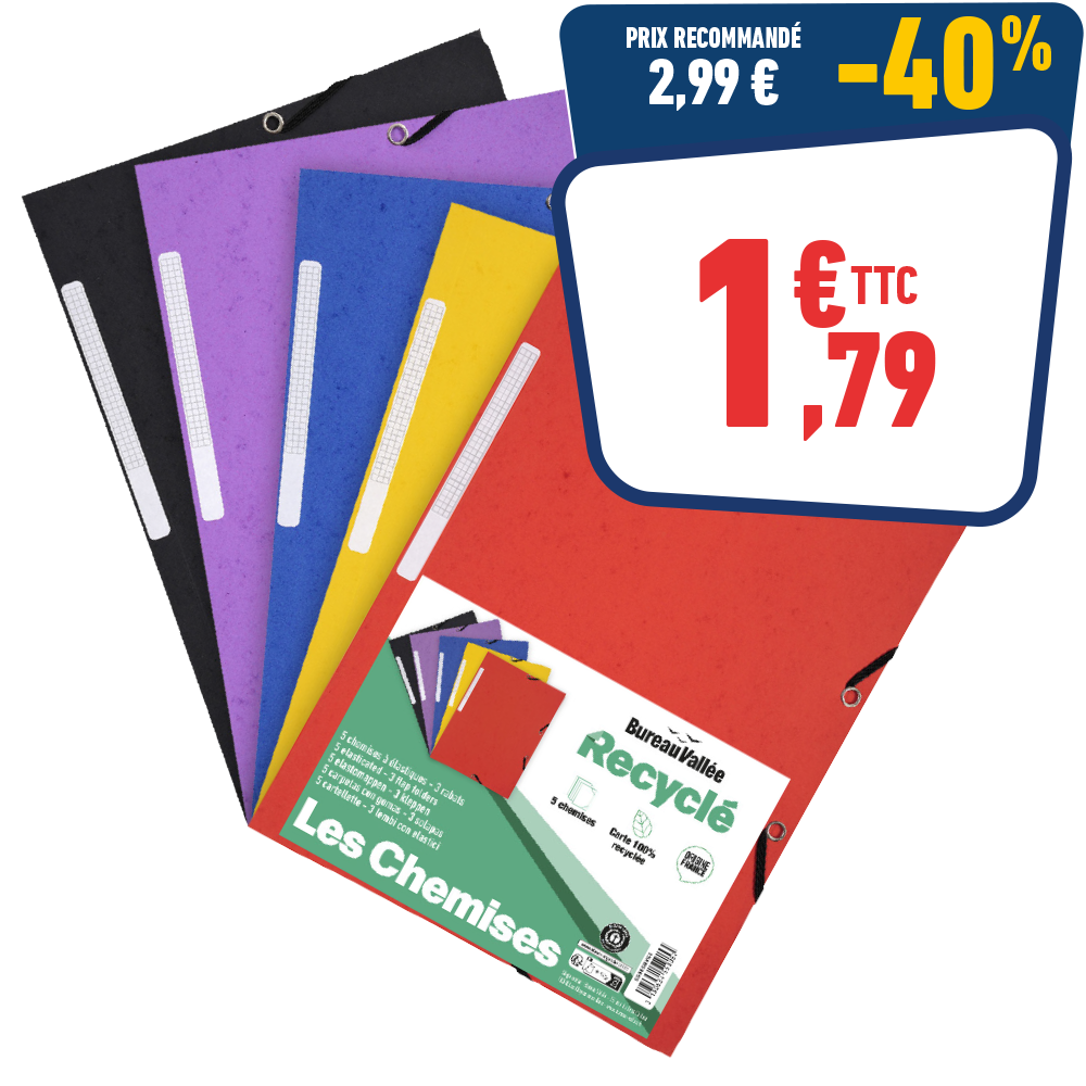 5 CHEMISES À ÉLASTIQUES