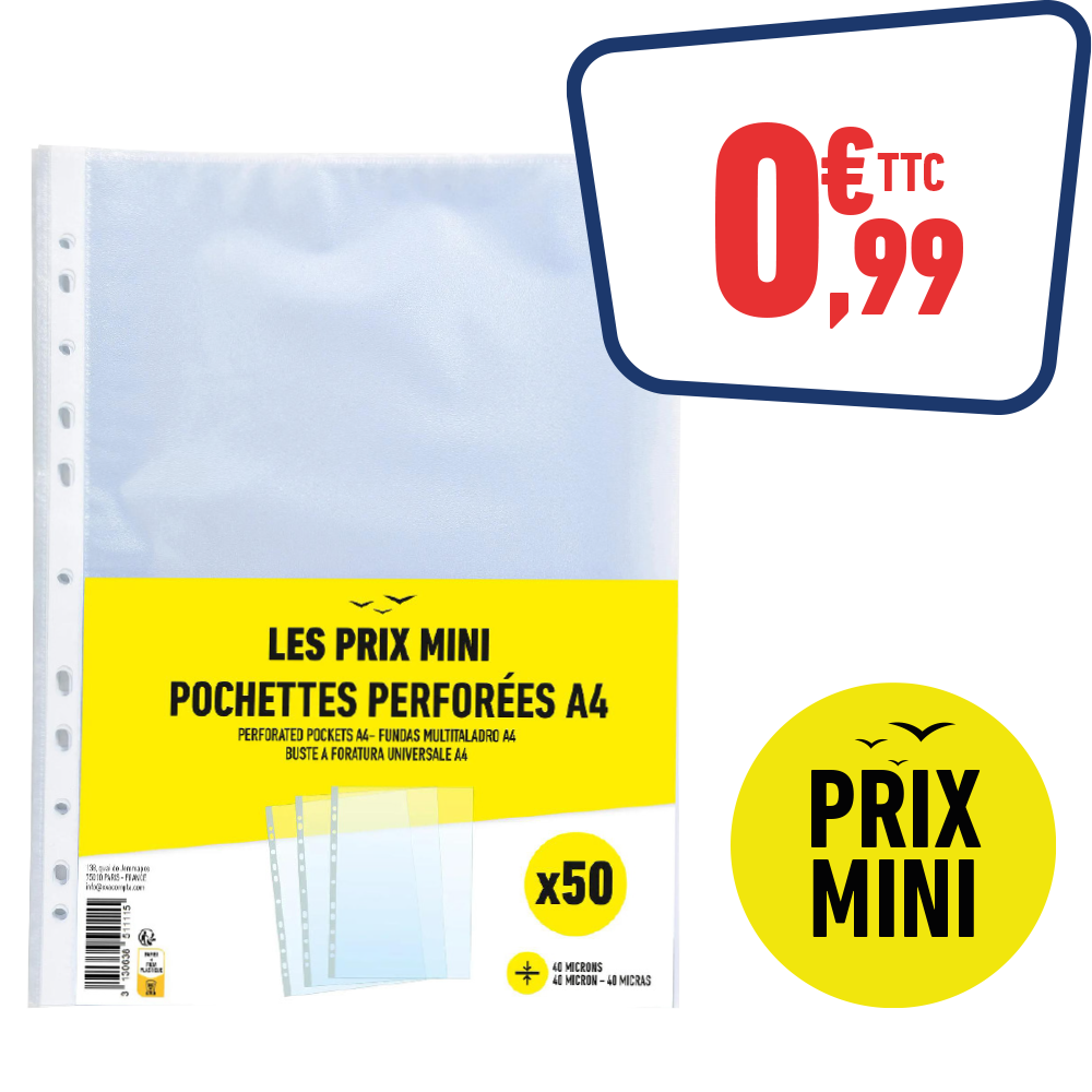 50 POCHETTES PERFORÉES