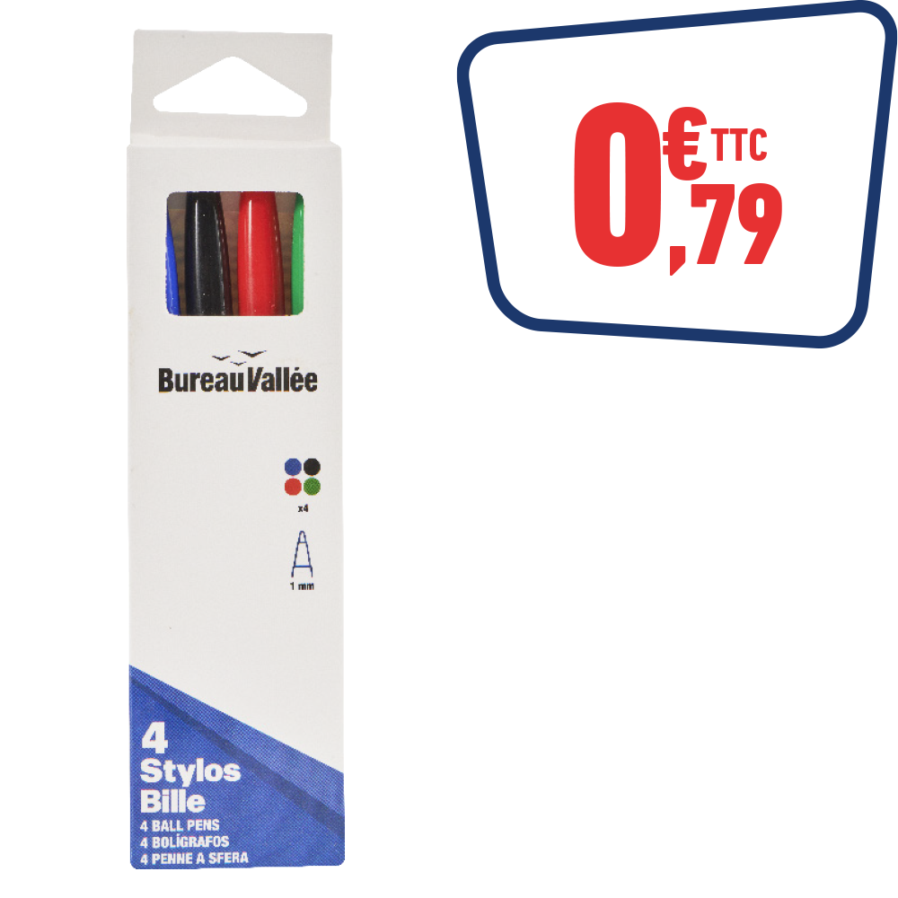 4 STYLOS BILLE